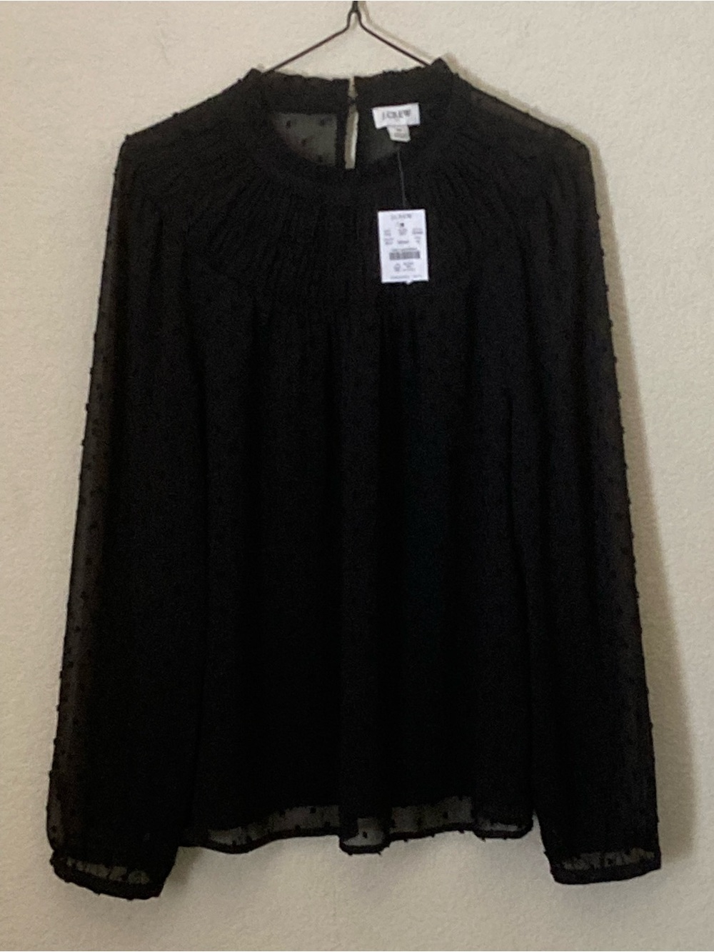 J Crew Factory Sheer Clip Dot Blouse Top